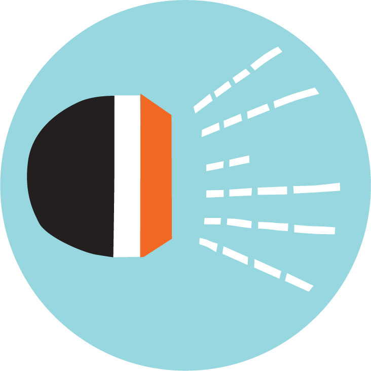 Be Bright: Illustration of a bike light.
