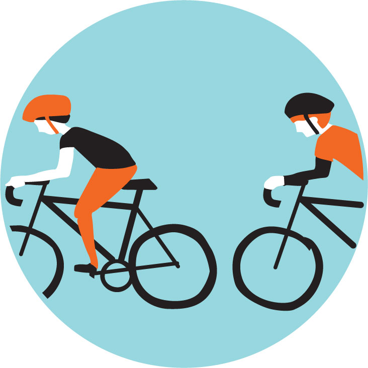 Find a Bike Buddy: Illustration of two bikers riding together.
