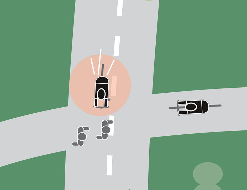 Illustration of bike at crossing.