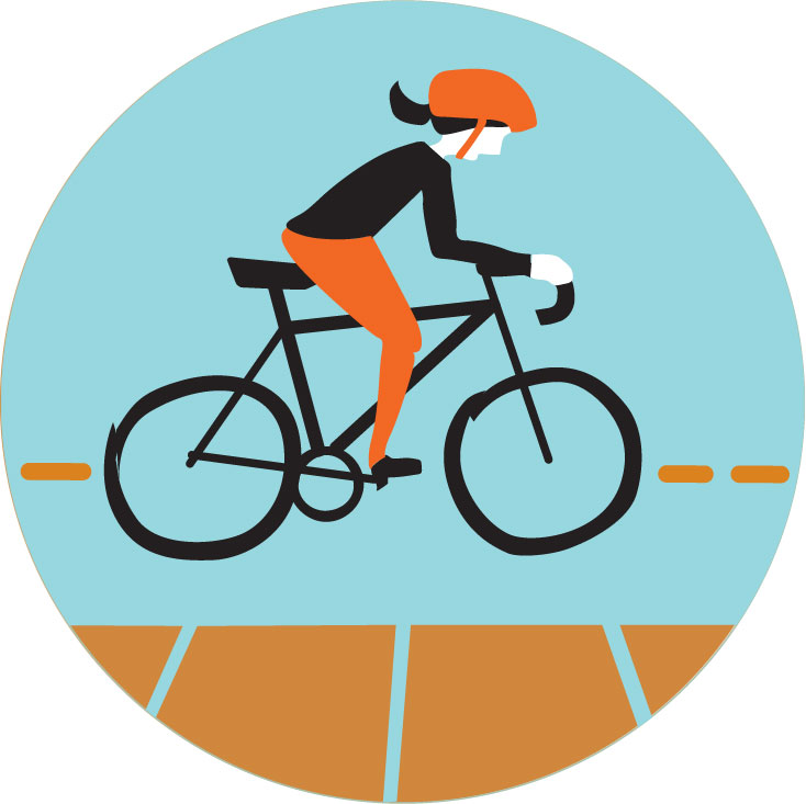 Ride on the Road: Illustration of a biker riding on the road.