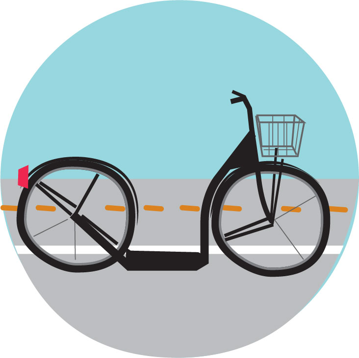 Scoot Safely: Illustration of scooter.