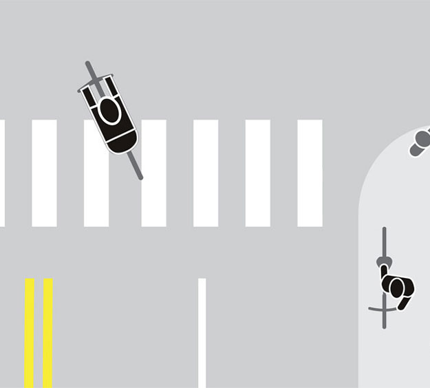 Illustration of bike at sidewalk.