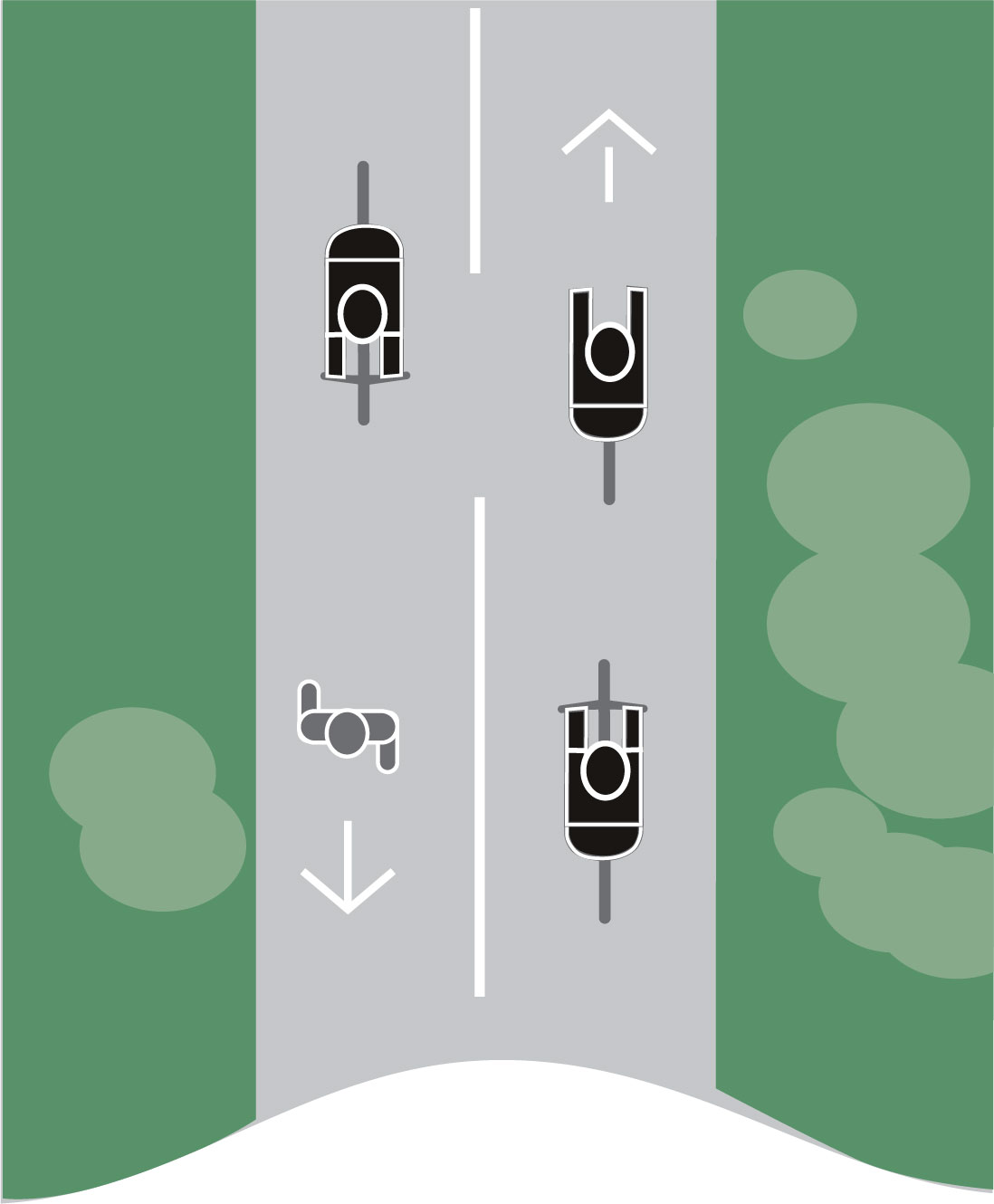 Trails & Side Paths: Illustration of bikes on bike trails.